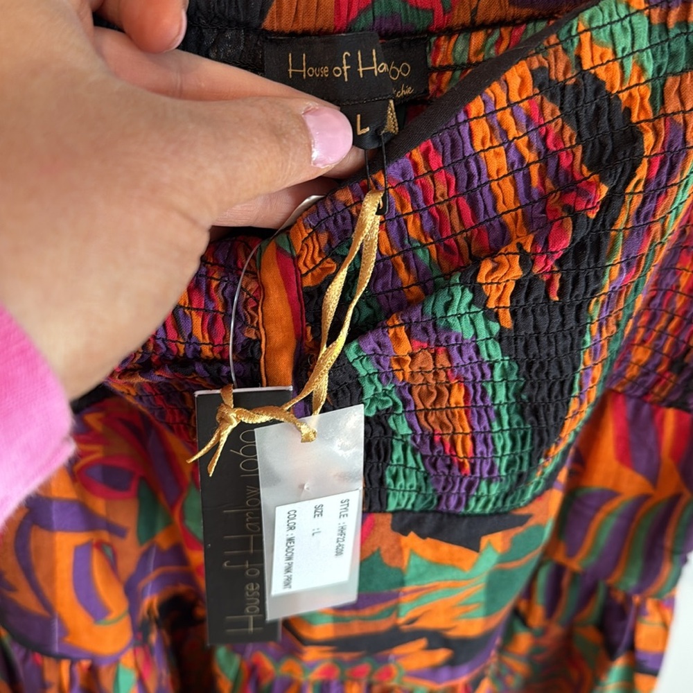 House of Harlow 1960 Multicolor Smocked Dress - Picture 3 of 5